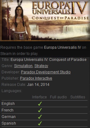 Europa Universalis IV: Conquest of Paradise Steam - Click Image to Close